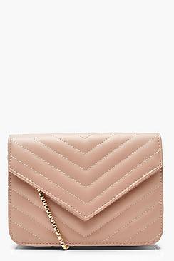 Boohoo Chevron Quilt Crossbody
