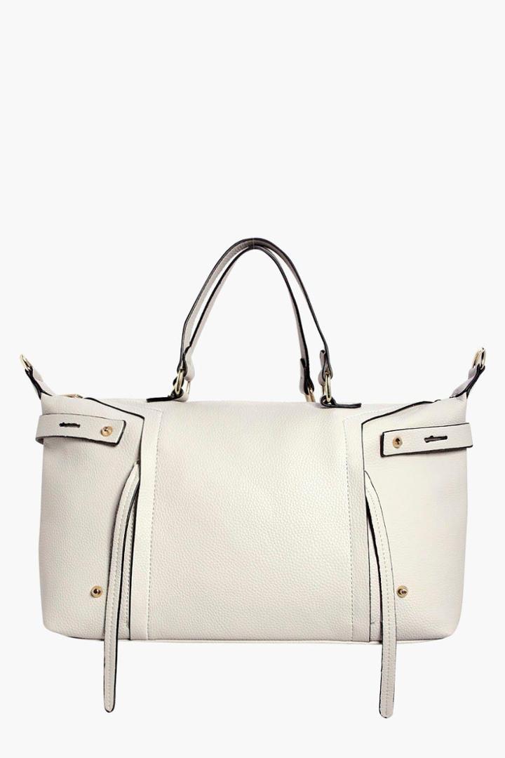 Boohoo Connie Metal Detail Day Bag Grey
