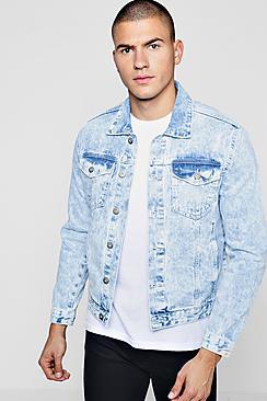 Boohoo Mid Blue Distressed Denim Jacket