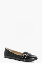 Boohoo Anna Flat Loafer Ballet Black