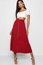 Boohoo Small Button Detail Midi Skirt