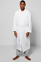 Boohoo Waffle Texture Dressing Gown White
