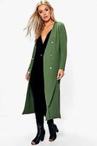 Boohoo Plus Ava Button Front Longline Duster Jacket