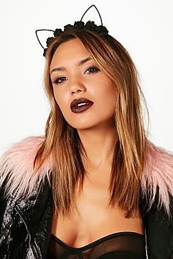 Boohoo Molly Floral Cat Ear Headband