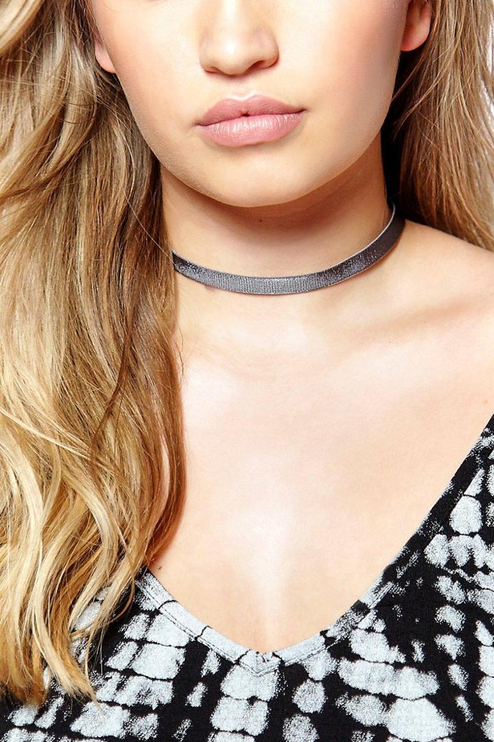 Boohoo Plus Suzanna Choker Grey
