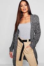 Boohoo Tall Marl Knit Edge To Edge Cardigan