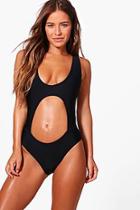 Boohoo Petite Sara Extreme Cut Out Swimsuit