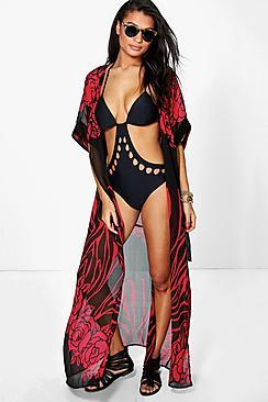 Boohoo Maya Floral Maxi Kimono