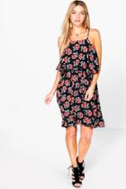 Boohoo Natalia Layer Floral Print Dress Multi