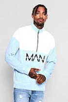 Boohoo Man Print Towelling Colour Block Track Top