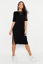 Boohoo Split Midi T-shirt Dress