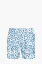 Boohoo Leopard Print Mid Length Swim Shorts Blue