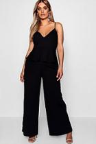 Boohoo Plus Heidi Strappy Peplum Jumpsuit