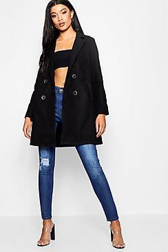 Boohoo Bryony Collared Tailored Wool Look Coat