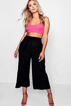 Boohoo Plus Crepe Tie Waist Culottes