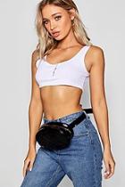 Boohoo Sophie Patent Quilted Belt Bag