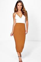 Boohoo Petite Georgina Longline Jersey Midi Skirt