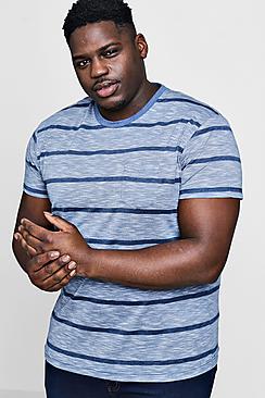 Boohoo Big And Tall Stripe T-shirt With Pocket