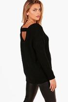 Boohoo Lucy Oversized Strap Back Chunky Knit Jumper