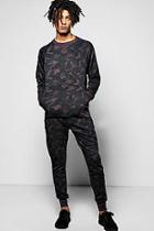 Boohoo Skinny Fit Camo Sweat Tracksuit