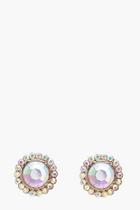 Boohoo Emily Holographic Diamante Edge Stone Earrings