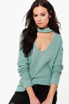 Boohoo Kimeya Choker Jumper Sage