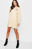 Boohoo Cactus Embroidery Acid Wash Sweat Dress