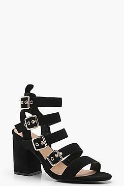 Boohoo Eleanor Multi Buckle Caged Heels