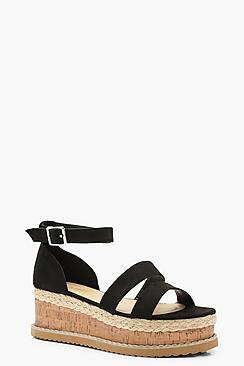 Boohoo Double Strap Flatforms