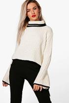 Boohoo Charlotte Sleeve & Ribbon Detail Jumper