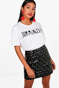 Boohoo Bethany Disney Brooklyn Mickey And Minnie Tee