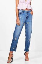 Boohoo Sophie High Waist Crystal Embellished Mom Jeans