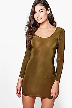 Boohoo Emily Slinky Open Back Detail Bodycon Dress