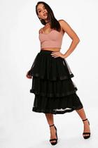 Boohoo Eleni Tulle Layered Full Midi Skirt