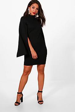 Boohoo High Neck Split Sleeve Mini Dress