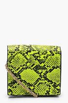 Boohoo Neon Snake Micro Mini Cross Body Bag