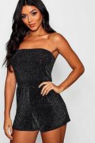 Boohoo Sparkle Bandeau Playsuit