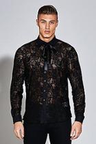 Boohoo Premium Long Sleeve Lace Shirt