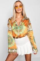 Boohoo Sally Scarf Flare Sleeve Shirt
