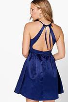 Boohoo Sirenne Sateen Open Back Detail Prom Dress
