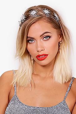 Boohoo Erin Statement Diamante Star Crown Headband