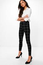Boohoo Leah Ponte Pocket Detail Printed Trousers Black
