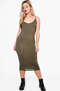 Boohoo Plus Molly Strappy Midi Bodycon Dress