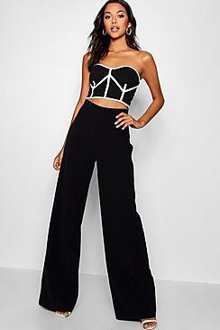 Boohoo Tall High Waisted Woven Wide Leg Pants