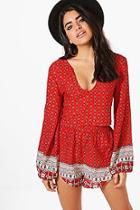 Boohoo Kay V Neck Oversized Crop & Short Co-ord