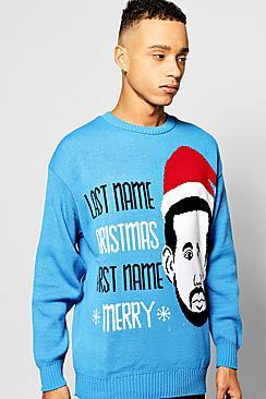 Boohoo Last Name Christmas Jumper
