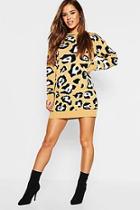 Boohoo Petite Leopard Print Jumper Dress