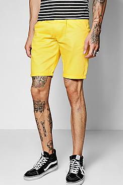 Boohoo Mustard Skinny Chino Short