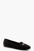 Boohoo Rebecca Metal Trim Slipper Ballets