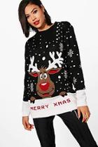 Boohoo I Love Xmas Reindeer Christmas Jumper